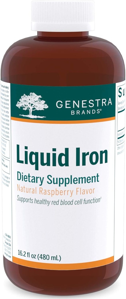 Genestra Brands Liquid Iron | Colloidal Mineral Supplement | Natural Raspberry Flavor | 16.2 fl. oz. 2