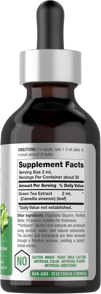 Horbäach Green Tea Extract Liquid Drops | 2 Fl Oz | Herbal Tincture | Alcohol Free | Vegetarian | Super Concentrated Supplement | Non-GMO, Gluten Free 3