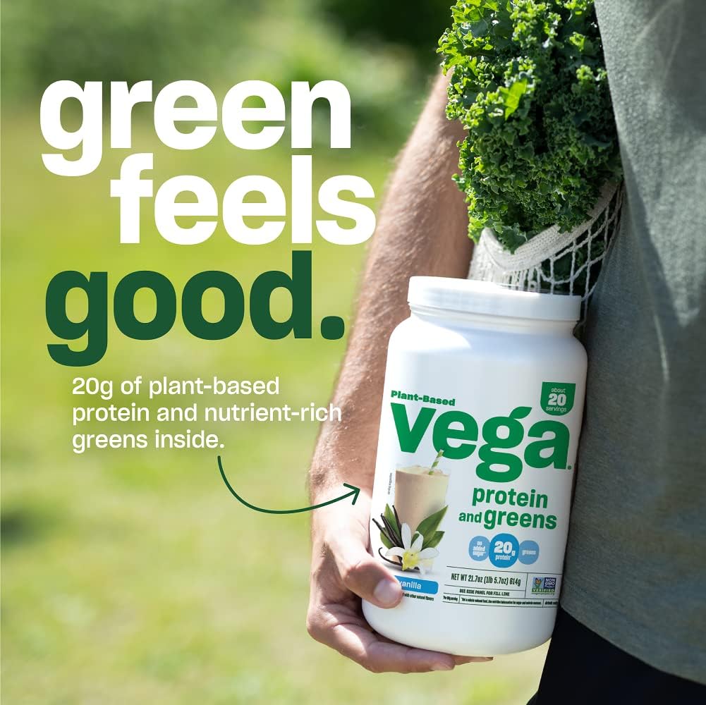 Vega Protein and Greens Protein Powder Chocolate (19 Servings) - 20g Plant Based Protein Plus Veggies, Vegan, Non GMO, Pea Protein for Women and Men, 1.4lb (Packaging May Vary) 5