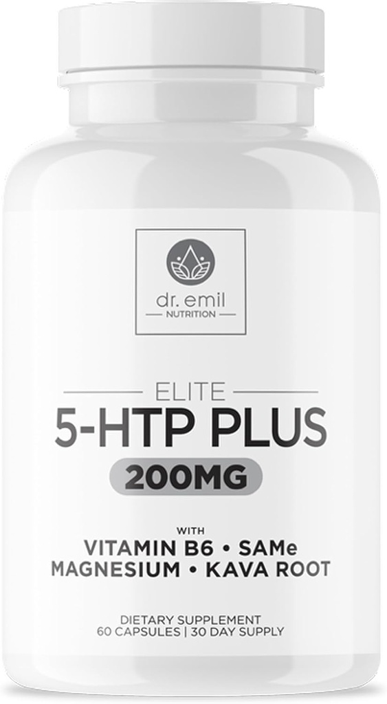 200 MG 5-HTP Elite with Kava Root Extract, Magnesium & SAM-e to Maintain Normal Healthy Sleep & Create a Sense of Wellbeing - 5HTP Supplement with Vitamin B6 - 60 Capsules, 30 Servings 2