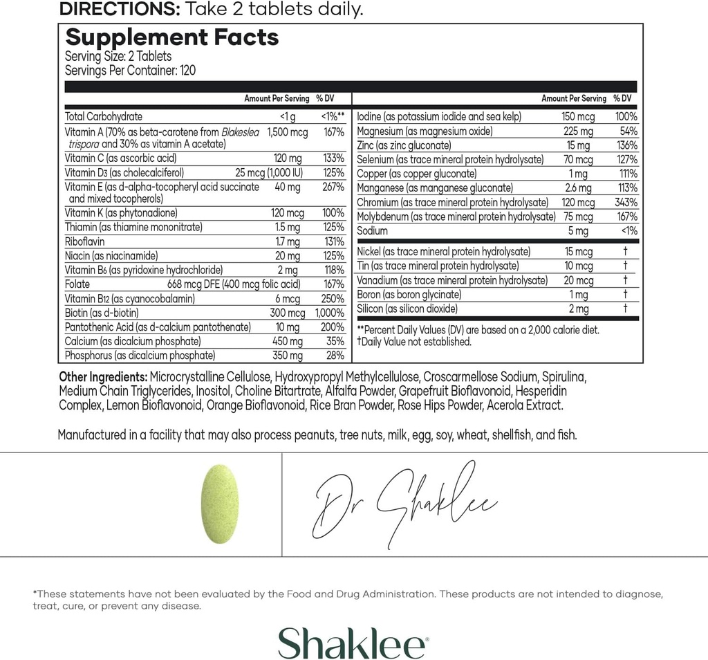 Shaklee - Vita-Lea® Men High Potency Multivitamin and Multimineral - Supports Heart, Immune, Bone, and Joint Health - Formulated for Men's Unique Needs - Includes Vitamin C, D, and E - 240 Tablets 4