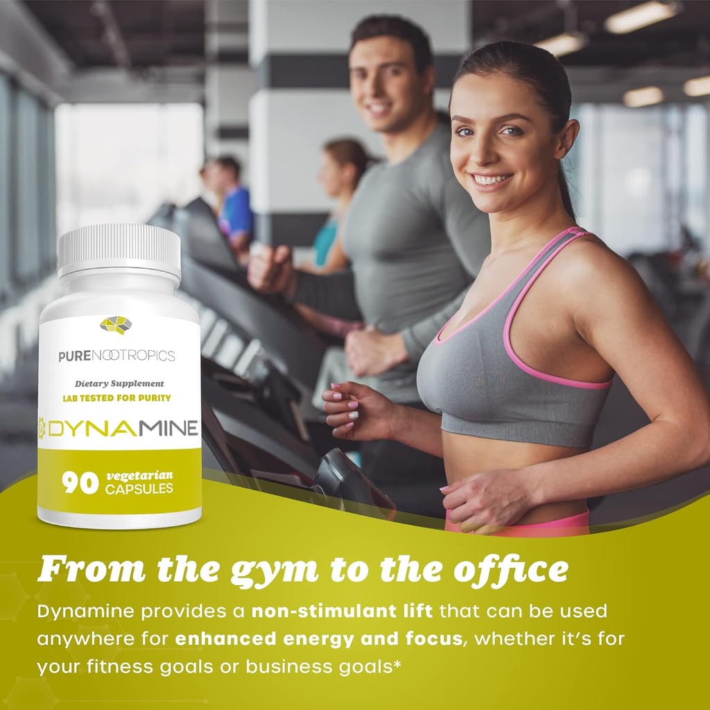 Pure Nootropics - Dynamine (Methylliberine: 1,7,9-tetramethyluric Acid) 100 mg Capsules (90) | Increased Energy, Focus & Alertness | in House & Rigorous 3rd Party Testing for Higher Purity & Potency 4
