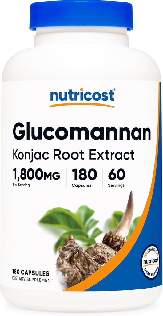 Nutricost Glucomannan 1,800mg Per Serving, 180 Capsules - Natural Fiber Source, Non-GMO, Gluten Free 2