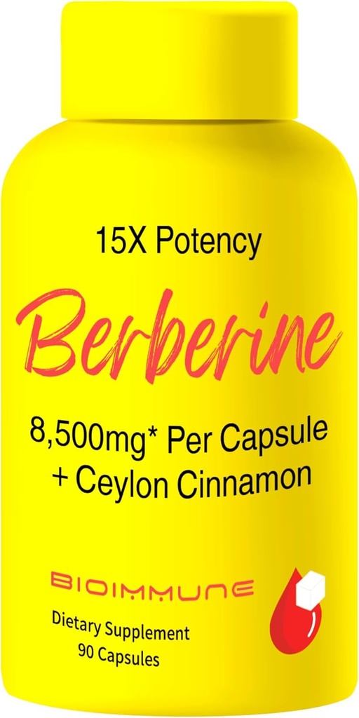Berberine Supplement 15X Potency, Ceylon Cinnamon for Enhanced Absorption & Synergistic Effects. 8,500mg Per Capsule 2