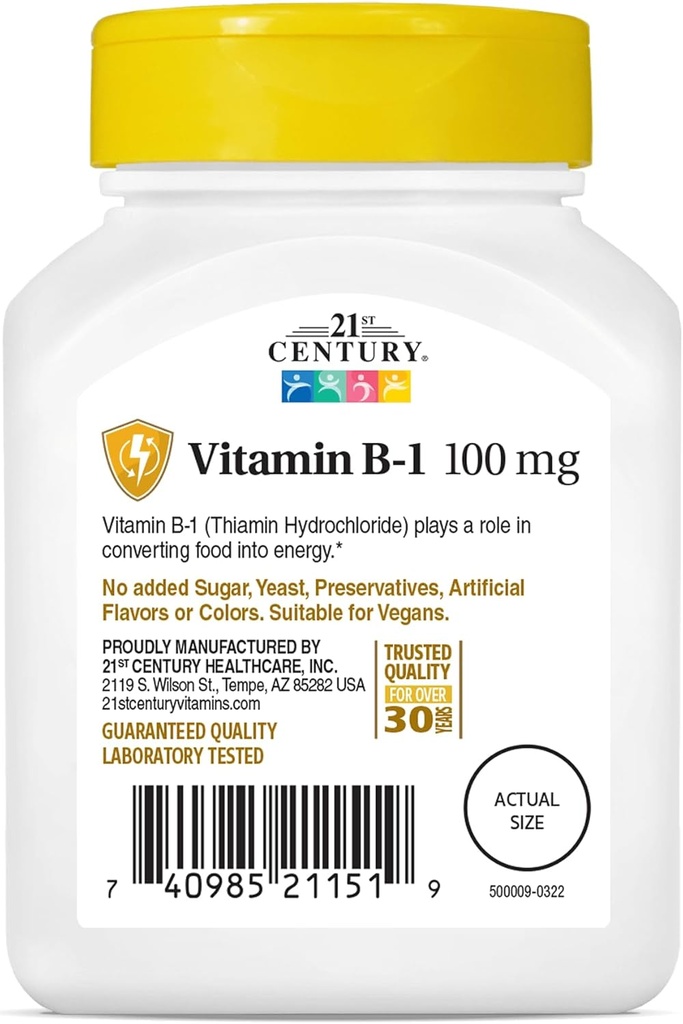 21ST Century VITAMIN B-1 100mg 110 TABS 5