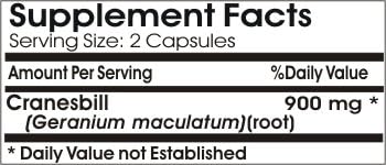 Cranesbill 900mg ~ 180 Capsules - No Additives ~ Naturetition Supplements 3