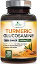 Turmeric Curcumin Supplement 2000mg - 95% Curcuminoids with Glucosamine, Ginger & MSM, BioPerine Black Pepper for Best Absorption, Nature's Vegan Joint Support, Non-GMO, Bottled in USA - 180 Capsules 2