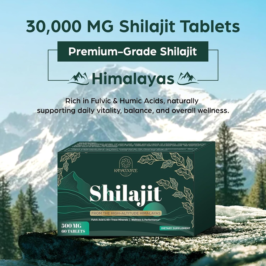 30,000 MG Shilajit Tablets, Shilajit Himalayan Organic, with Fulvic Acid & 85+ Trace Minerals, More Effective Than Shilajit Resin & Capsules, Shilajit for Men & Women, with Lab Test. 60 Count. 4