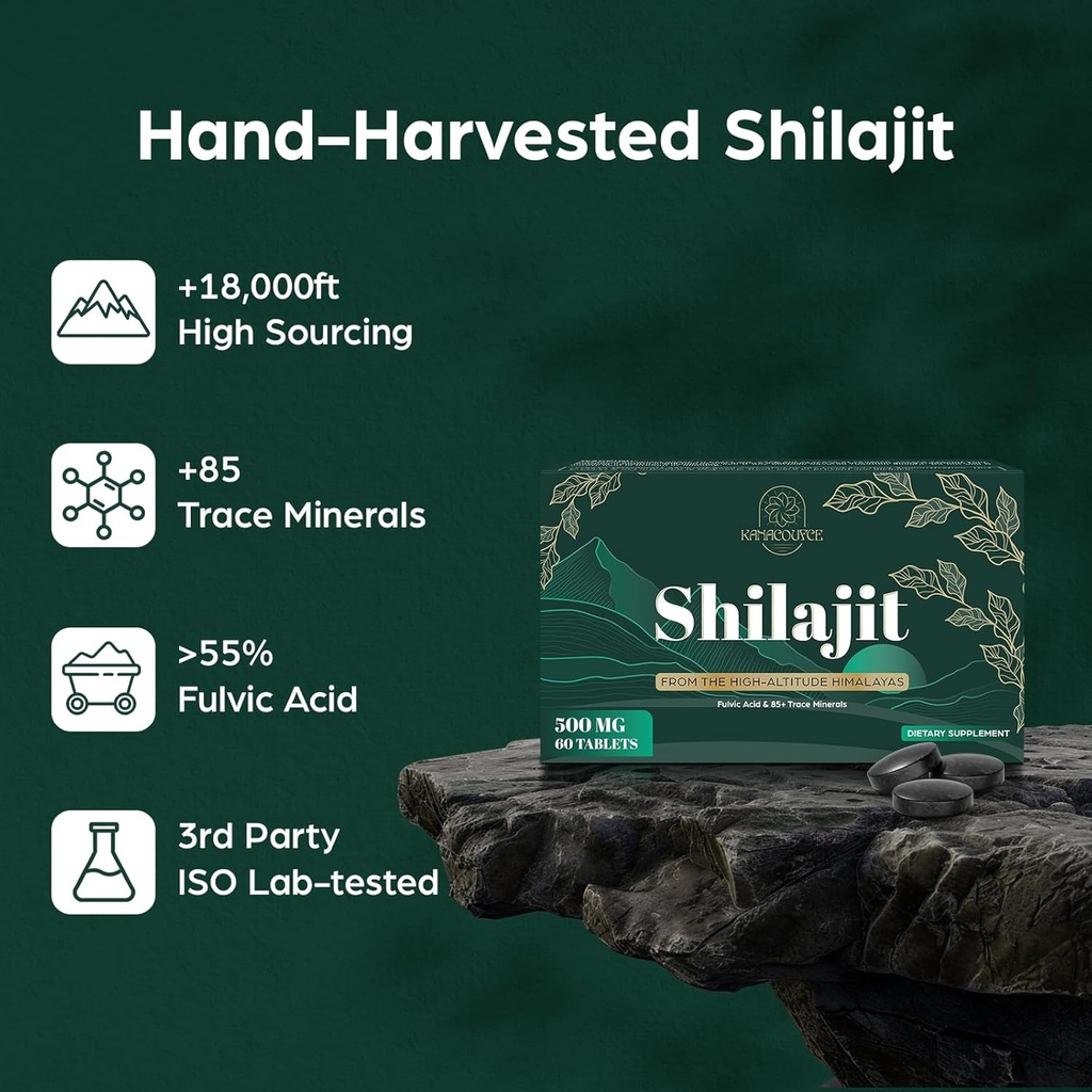 30,000 MG Shilajit Tablets, Shilajit Himalayan Organic, with Fulvic Acid & 85+ Trace Minerals, More Effective Than Shilajit Resin & Capsules, Shilajit for Men & Women, with Lab Test. 60 Count. 6