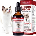 Liquid Iron Supplements for Cats and Kittens - with Folate and B12 – Supplements Anemia, Promotes Blood Health, Oxygen Supply and Blood Cell Formation – Increase Low Energy Levels – Lethargy - 2 oz 2