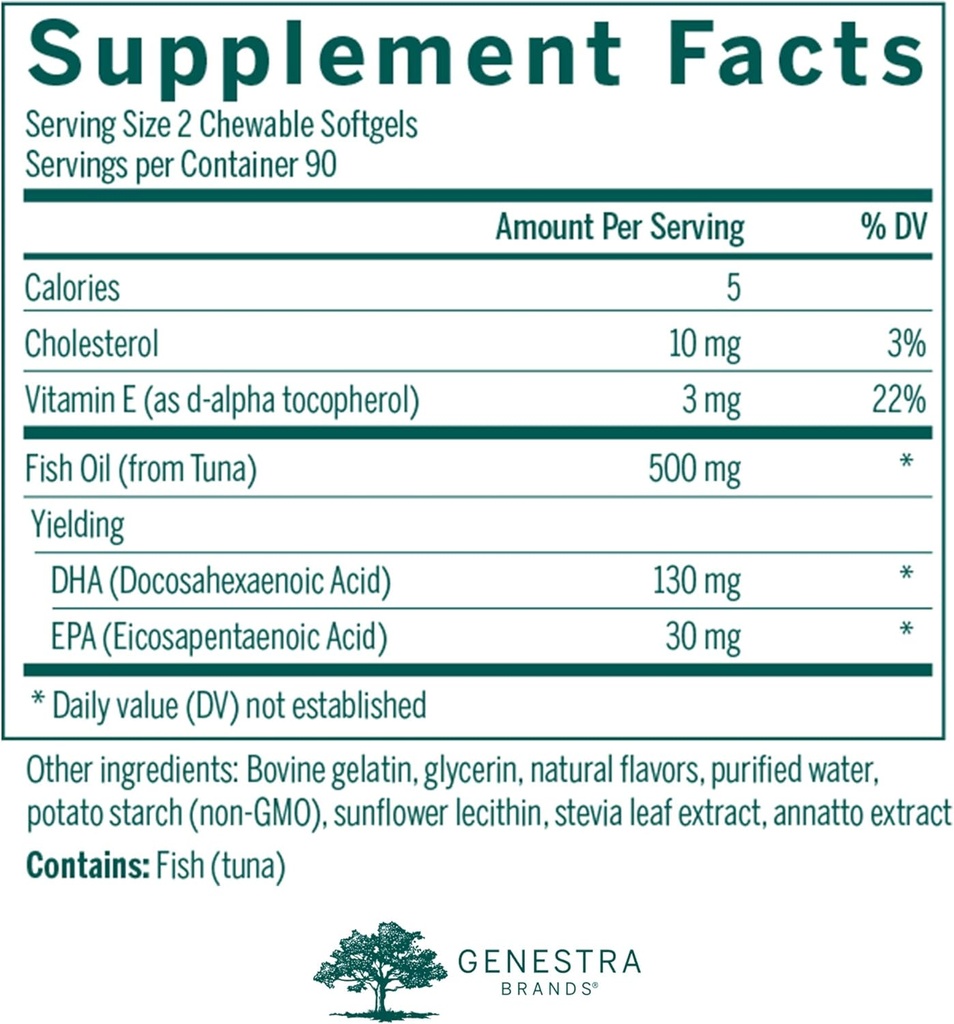 Genestra Brands DHA Pediaburst | Chewable DHA Supplement | 180 Chewable Softgels | Natural Orange Flavor 3