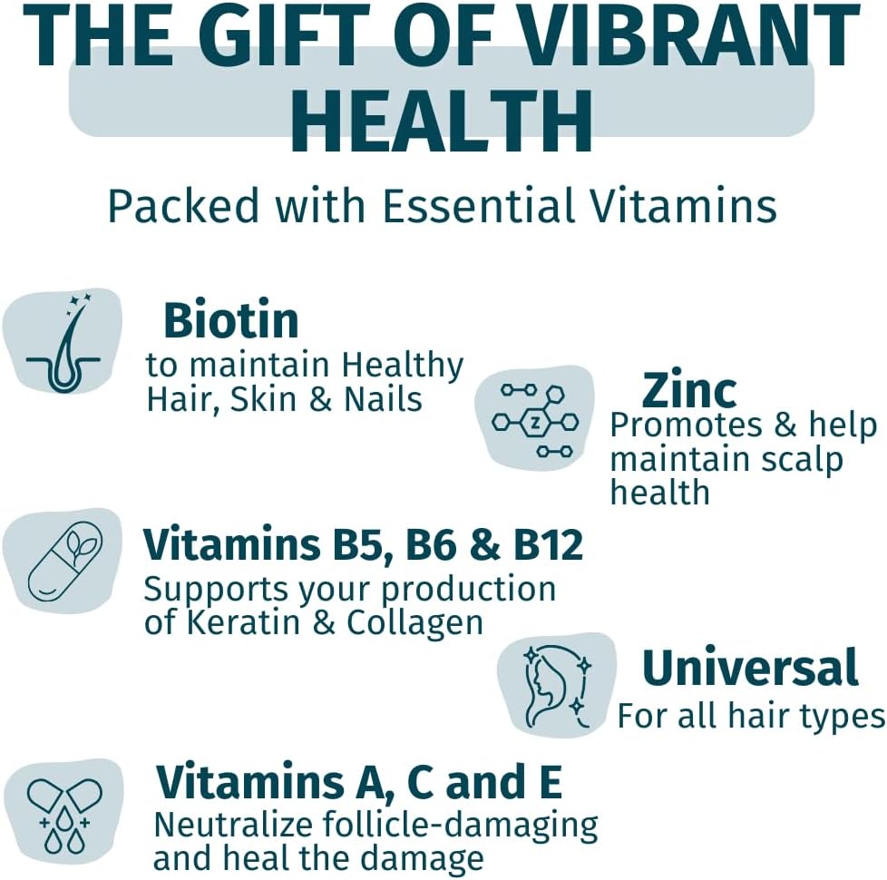 WEEM Hair Skin and Nails Gummies - Supports Healthy Hair - Vegan biotin Vitamins for Women & Men Supports Faster Hair Growth, Stronger Nails, Healthy Skin, Extra Strength (2) 5