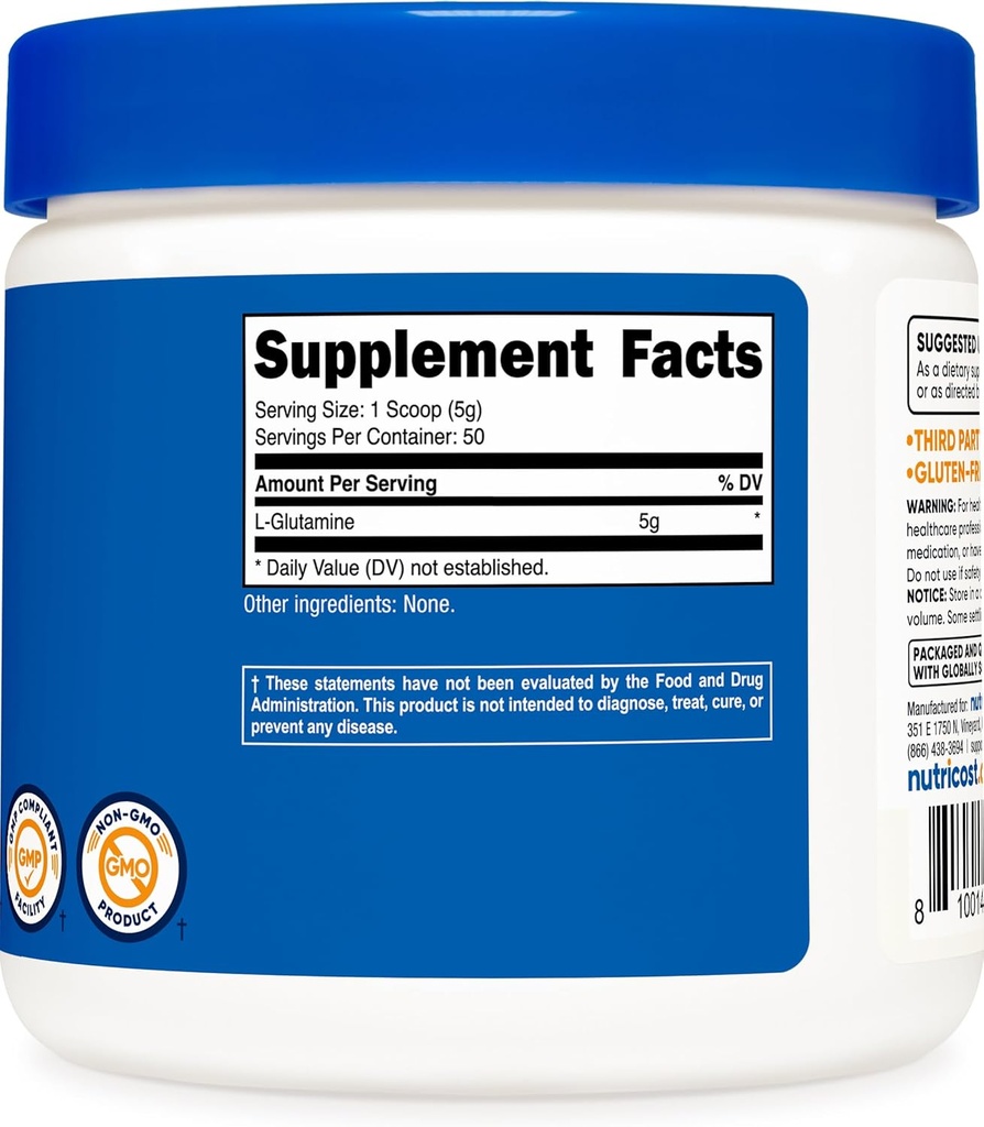 Nutricost L-Glutamine Powder 250 Grams 6