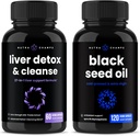 NutraChamps Liver Cleanse Detox and Black Seed Oil Capsules Bundle 2