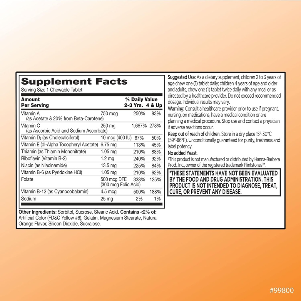 Quality Choice, Chewable Animal Shaped Children's Multivitamin with Extra Vitamin C, Children's Daily Support Orange Flavored Multivitamin Immune Health Supplement, 30 Count Bottle 3