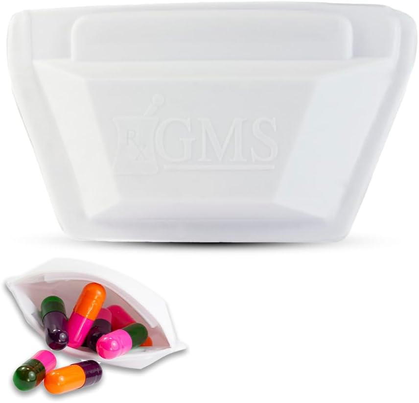 GMS Squeezable Pocket Pill Case - Small, Lightweight Pill Organizer Ideal for Travel - Holds Medicines Securely - Sturdy Design with Easy Fuss-Free Access - Pocket Sized & Discreet 2