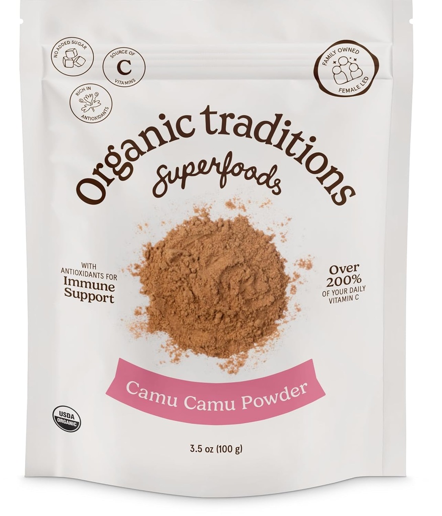 Organic Traditions Camu Camu Berry Powder Organic Superfood Great for Smoothies and More,100g/3.5oz Bag 2
