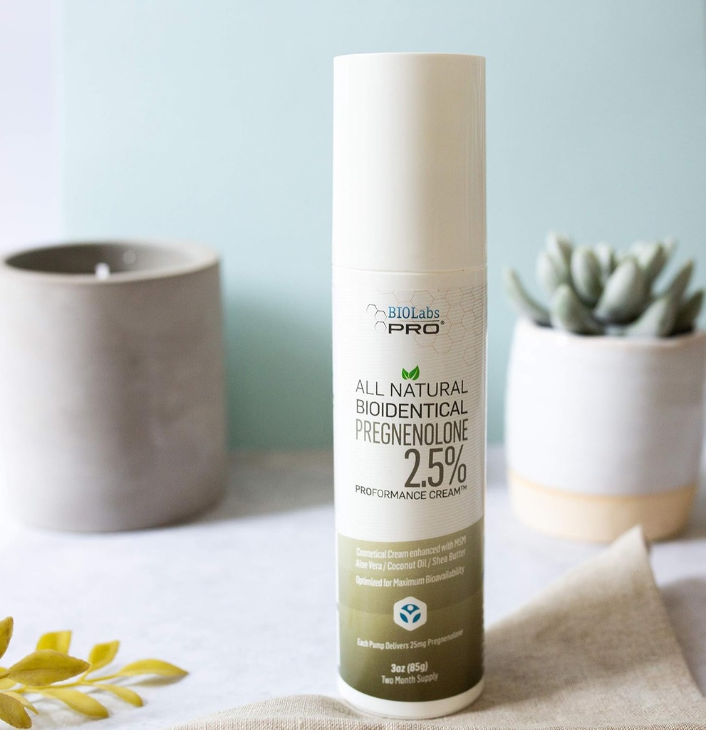 BIOLABS PRO Pregnenolone, All Natural Bioidentical Pregnenolone, 2.5% Maximum Strength, Two-Month Supply (Unscented - 3oz) 6