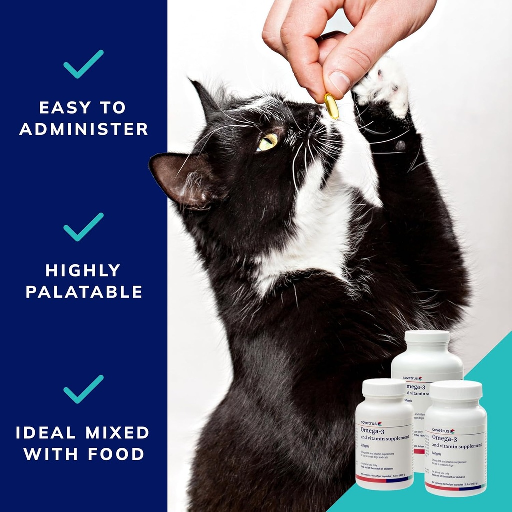 Omega-3 and Vitamin Supplement Softgel Capsules Medium Dog, 31-60 lbs 60 ct 5