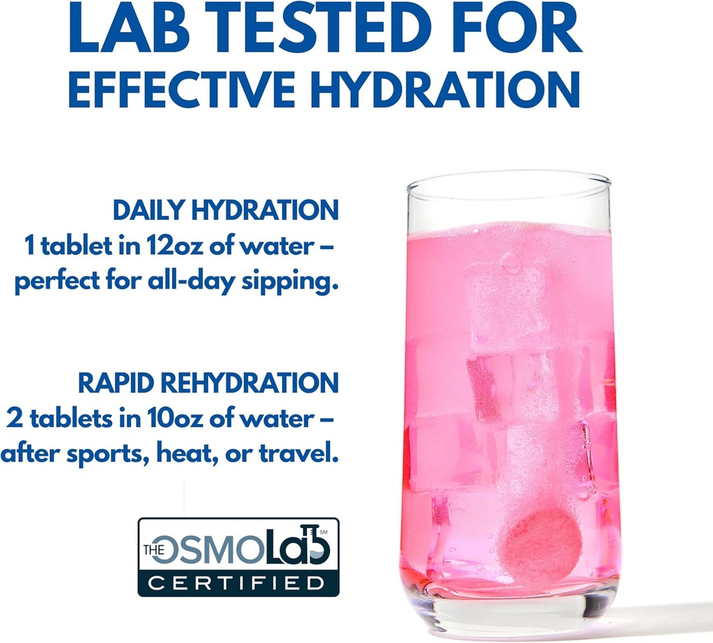 Plink! Fizzy Electrolyte Drink Tablets for Daily Hydration - 48ct Electrolyte Tablets + Sodium, Potassium, Magnesium, Low-Calorie, Low-Sugar Keto Electrolytes Powder Hydration Packets Water Flavoring 5