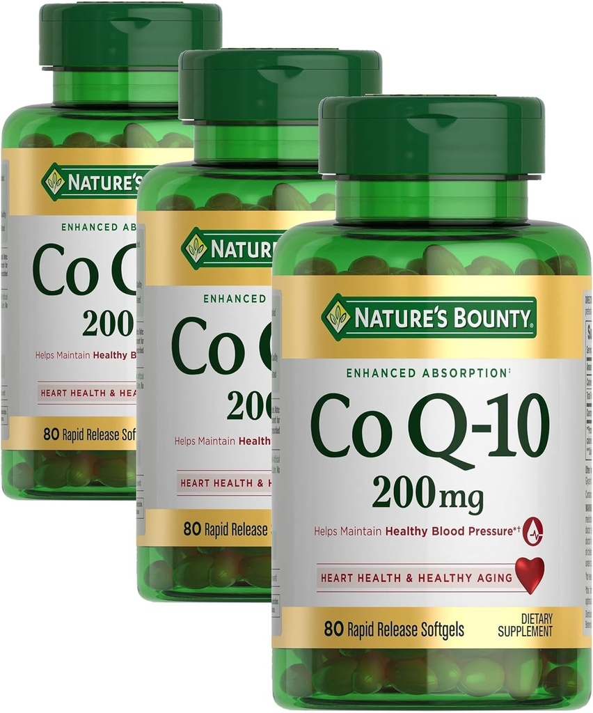 Nature's Bounty Co Q-10 200 mg Rapid Release Softgels Supports Cadiovascular Health 80 Ea (Pack of 8) 6