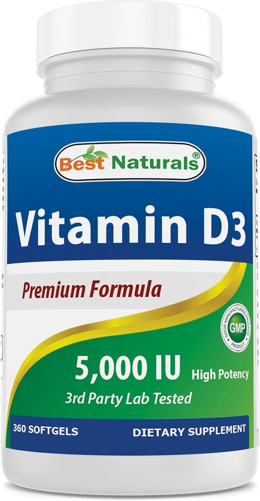 Best Naturals Vitamin D3 5000 IU 360 Softgels 2