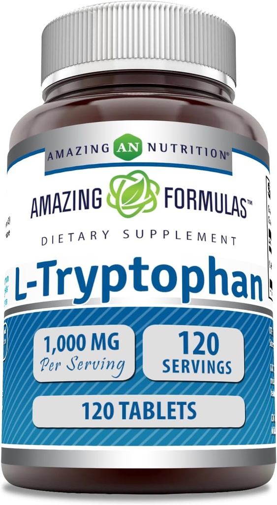 Amazing Formulas L-Tryptophan 1000mg Tablets Supplement | Non-GMO | Gluten Free | Made in USA (120 Count) 2