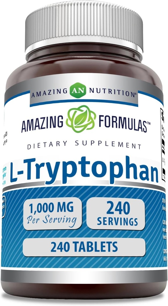 Amazing Formulas L-Tryptophan 1000mg Tablets Supplement | Non-GMO | Gluten Free | Made in USA (120 Count) 6
