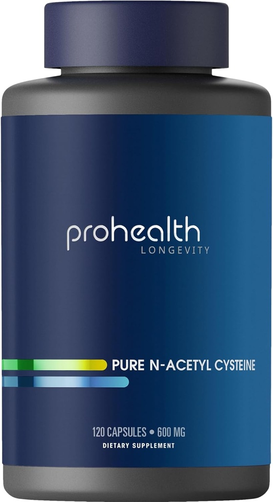 ProHealth Pure NAC – N-Acetyl Cysteine – Liver and Immune Support, Antioxidant and Glutathione Boost, Cellular Health | 600 mg per Capsule | 120 Servings | Third-Party Tested 2