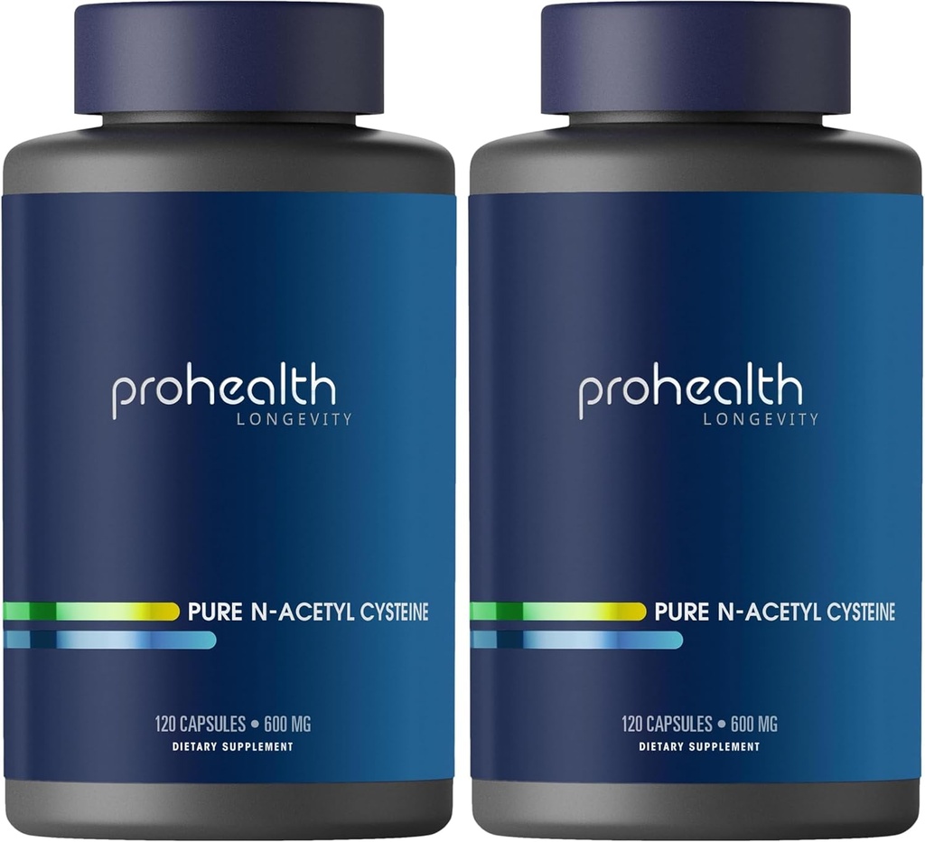 ProHealth Pure NAC – N-Acetyl Cysteine – Liver and Immune Support, Antioxidant and Glutathione Boost, Cellular Health | 600 mg per Capsule | 120 Servings | Third-Party Tested 5