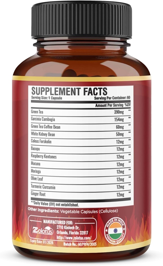 Premium Weight Loss Pills for Women, The Best Fat Burners for Women and Men, Energy Pills, High Potency with Green Tea Extract 98%, 2 Months Supply 3