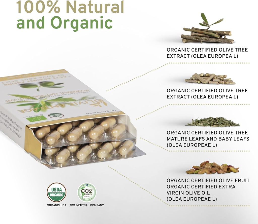 Organic Antioxidant Polyphenols Rich Olive Leaf Extract Supplement Capsules Olivie | Hydroxytyrosol Oleuropein Anti Aging Supplement | 40 Capsules 5