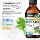 BIO KRAUTER Holy Basil Tincture - Tulsi Powder Liquid Extract - Supports Calmness and Relaxation - Ursolic Acid Supplement - Alcohol and Sugar Free - Vegan Drops 2 Fl.Oz. 4