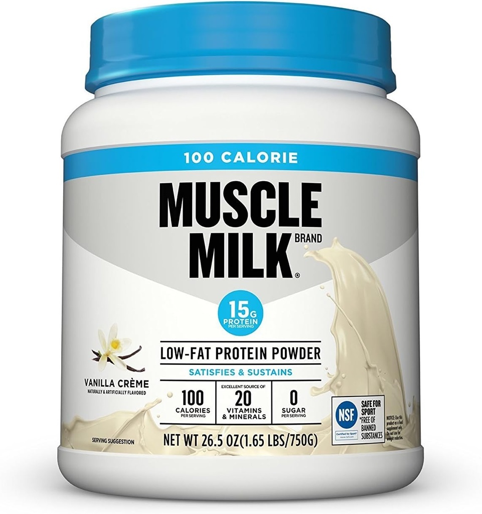 Muscle Milk ZERO, 100 Calorie Protein Powder, Vanilla, 15g Protein, 1.65 Pound, 25 Servings 2