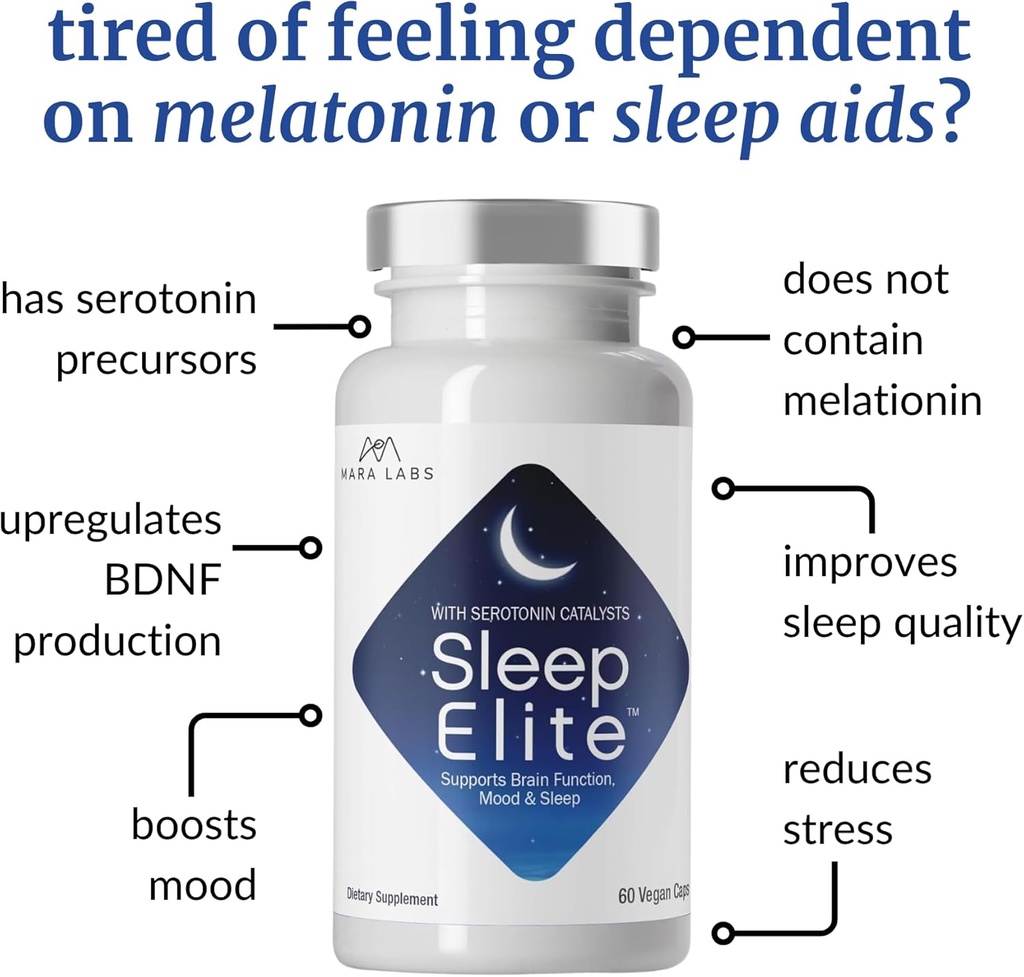 Mara Labs SleepElite | Supports Brain Function, Mood, and Sleep | with Serotonin Catalysts | 30 Servings 6