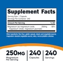 Nutricost Magnesium Complex 250mg, 240 Capsules - Magnesium Oxide, Citrate, and Glycinate - Gluten Free and Non-GMO 3