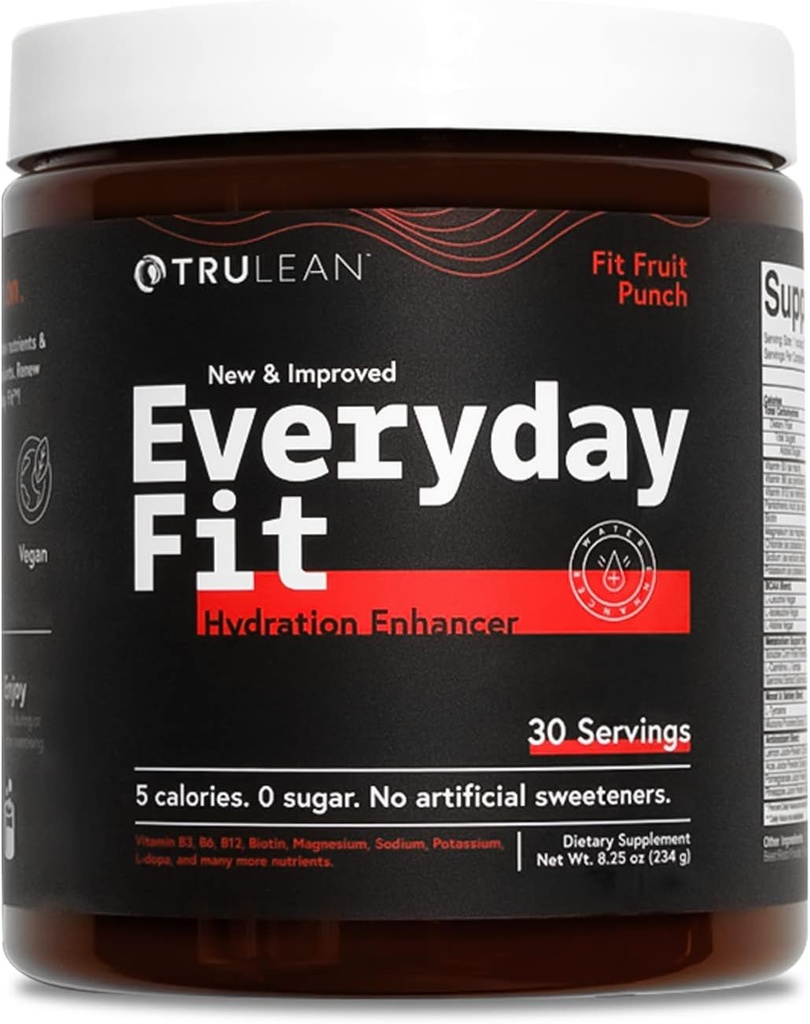 TRULEAN Everyday Fit Water Enhancer Sugar Free Electrolyte Powder Drink BCAA Blend Keto Amino Acid Supplement Delicious Fruit Punch 30 Servings (Pack of 1) 2