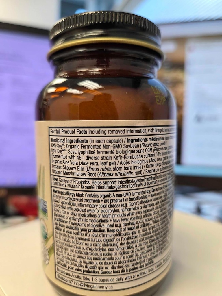 Your Flora Probiotic Terrain – Non-GMO Probiotics with Fermented Soybean, Aloe Vera, & Slippery Elm for Gut Balance & Digestion – Prebiotics, Postbiotics, Digestive Enzymes – Living Alchemy, 60 Pcs 5