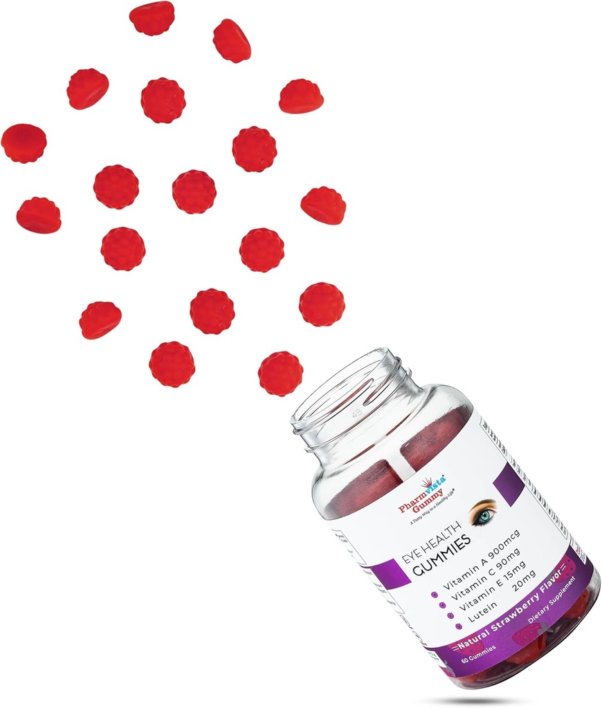 Eye Health Support Gummy - Vitamin A + C + E + Lutein - Gluten Free, Vegan Friendly Supplement - 60 Count 6