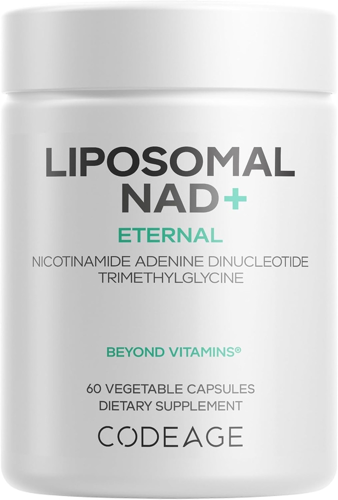 Codeage Liposomal NAD+ Supplement - NAD Nicotinamide Adenine Dinucleotide Coenzyme Pills - 500 mg NAD+ Per Serving & Betaine Anhydrous - Liposomal Delivery - Vegan, Non-GMO, Gluten-Free - 60 Capsules 2