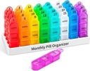 Daviky Monthly Pill Organizer 3 Times a Day, 30 Day Pill Organizer with Small Pill Box, One Month Medicine Organizer, 31 Day Pill Case Pill Container to Hold Vitamin, Supplement and Medication 2