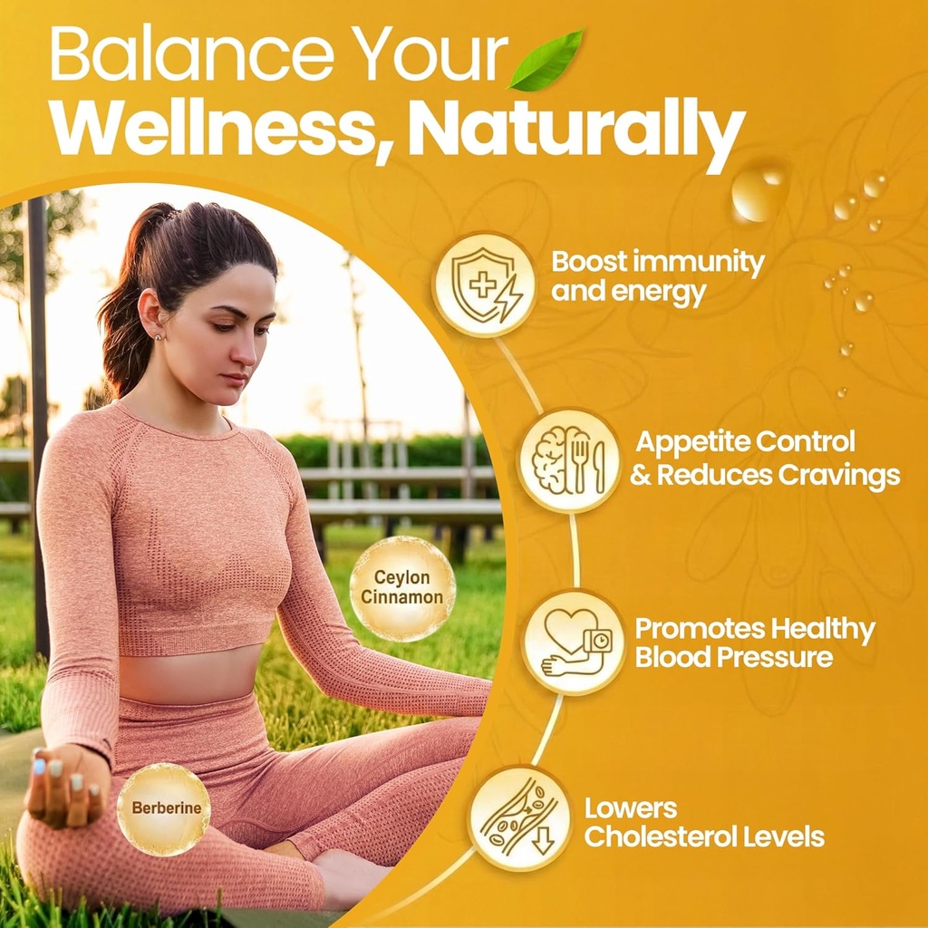 Berberine with Ceylon Cinnamon 1200mg – 97% Purity- Non-GMO, Gluten-Free, Lab-Tested Vegan Berberine Supplement (120 Count) 5