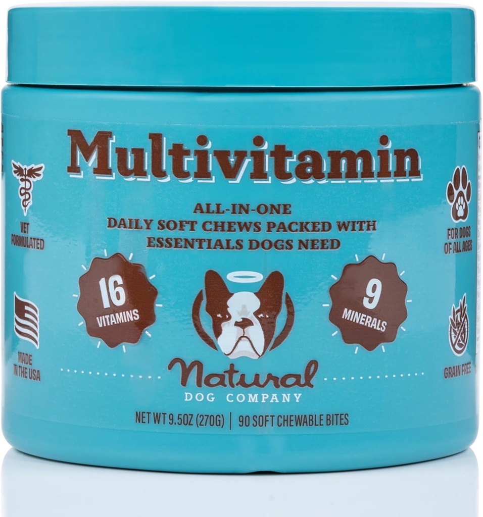 Natural Dog Company 25-in-1 Multivitamin Chews for Dogs – Daily Soft Dog Vitamins with Antioxidants, Zinc & Folic Acid – Supports Joints, Skin & Coat, Immune & Heart Health – All Ages, All Breeds 5