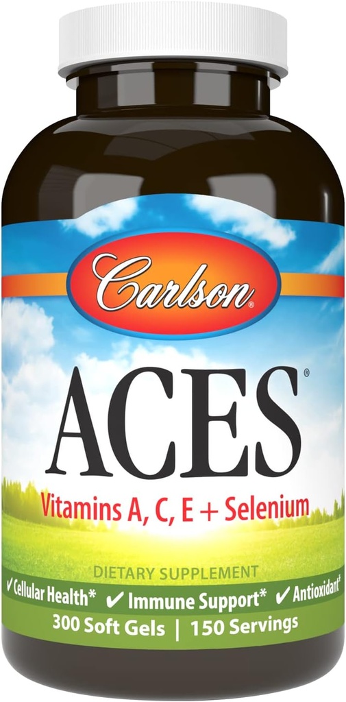 Carlson - ACES, Vitamins A, C, E + Selenium, Cellular Health & Immune Support, Antioxidant, 300 Softgels 2