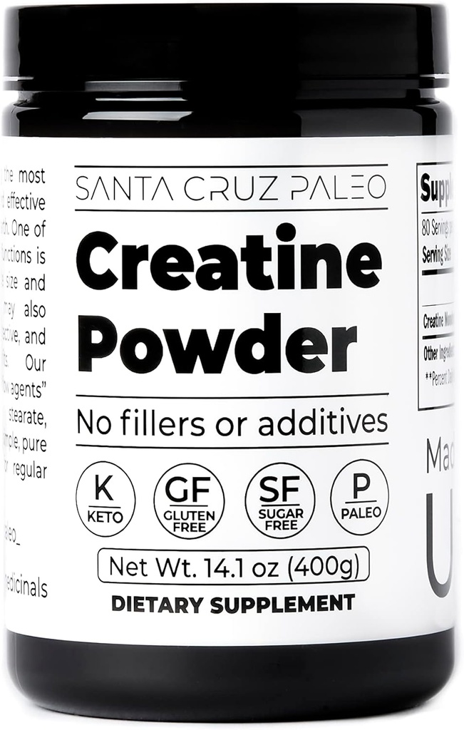 Santa Cruz Paleo Creatine Powder, Supports Muscle Growth & Energy, Gluten Free, Keto, Sugar Free, Paleo, No Fillers or Additives, Creatine Monohydrate Powder, 14.1oz, 80 Servings 2