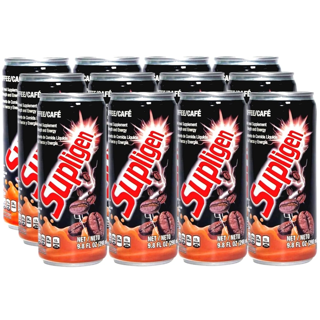 Supligen Coffee Liquid Meal Supplement, 9.87 oz (Pack of 12) – Energy Drink with Protein & Vitamins – Nutritional Shake for Strength, Focus & Endurance 2