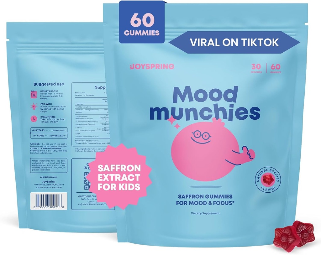 JoySpring Genius Drops and Saffron Gummies for Kids 3