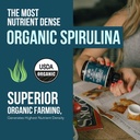 Organic Spirulina Tablets (360 Tablets) - Made with Parry® Spirulina, The Best Spirulina in The World, Highest Nutrient Density - Non-Irradiated, 3 Organic Certifications (90 Servings) 3