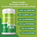 MYOXCIENCE Electrolyte STIX | Creatine Electrolyte Powder | Recovery from Exercise & Muscle Development w/Real Salt (Lemon Lime Flavor) (Jar 45 ct) 5