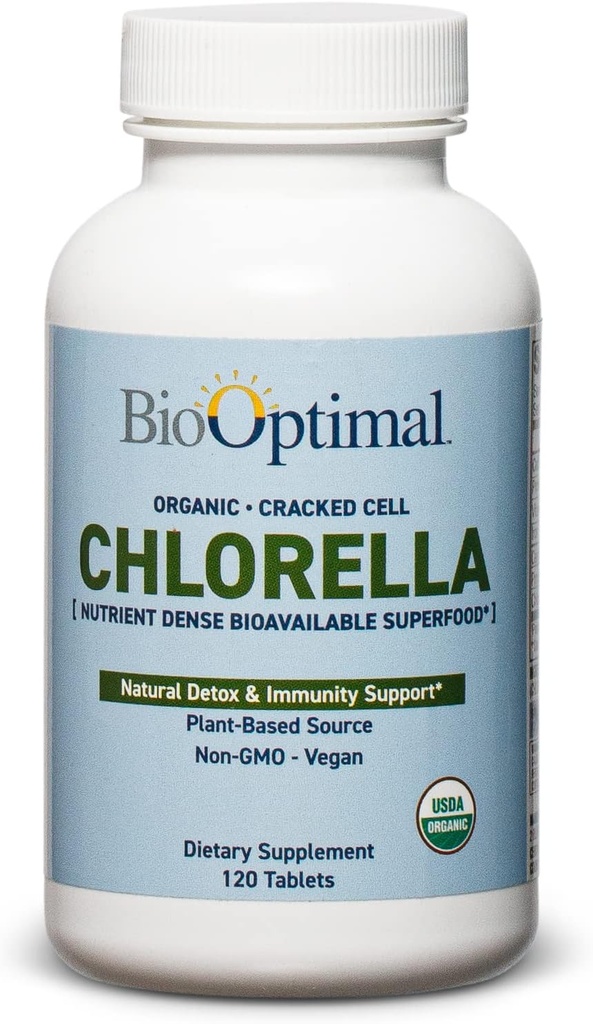 BioOptimal Organic Chlorella Tablets - Organic, Non-GMO, No Additives or Fillers - 500mg Premium Quality Dietary Supplement with Vitamins, Minerals, & Antioxidants (120 Tablets) 2